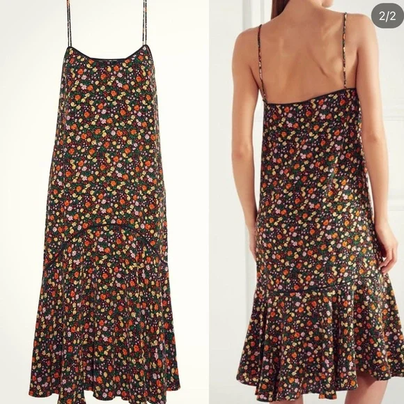 GANNI Joycedale slip dress 100% silk size XS (fits like XXS) - Picture 8 of 14